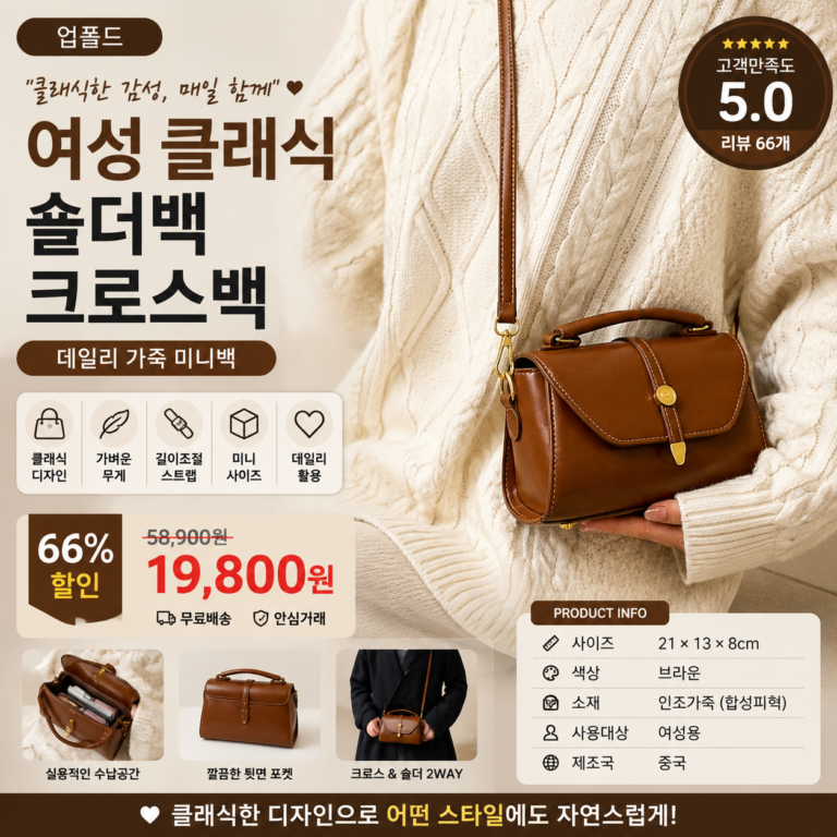 업홀드 여성 클래식 숄더백 데일리 가죽 크로스백 20대 30대 40대 쇼핑몰 브랜드 미니 나일론 데일리 가죽 여행용 비교 추천