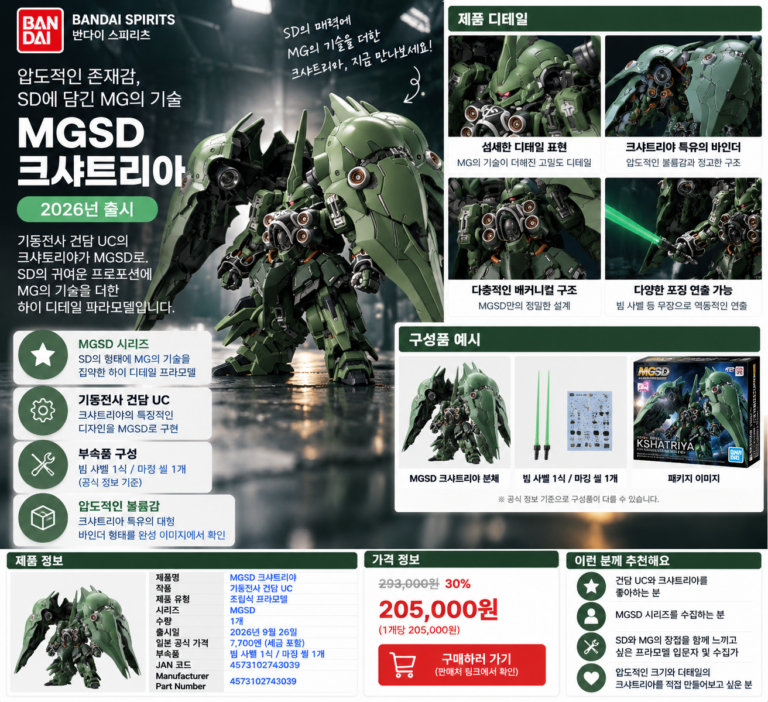 MGSD 크샤트리아 가격, 구입방법 찾는 사람들 지금 왜 몰릴까?