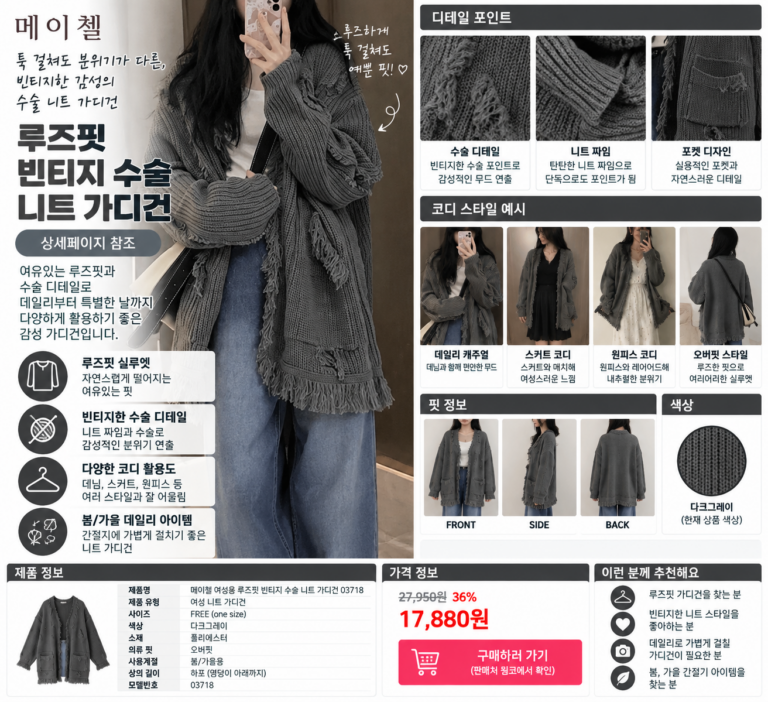 올드패션드 가디건 사이즈, 예쁜 핏은 결국 한 끗 차이에서 갈릴까?