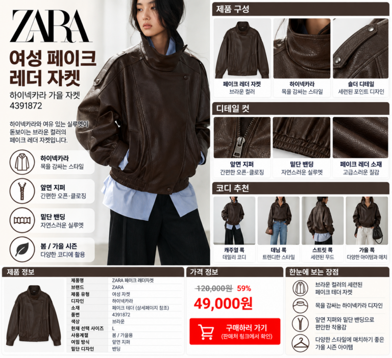 자라 ZARA 여성 자켓, 사이즈표 보고도 망설여진다면?