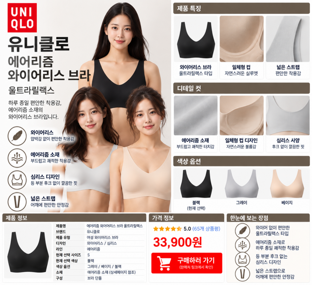 유니클로 속옷 사이즈, 가격보다 후기가 먼저 궁금한 이유 제품 이미지