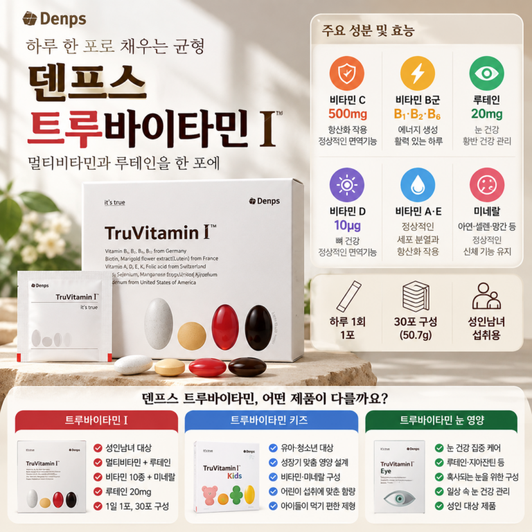 덴프스 트루바이타민 성분 효능 I 키즈 눈 영양 뭐가 다를까?