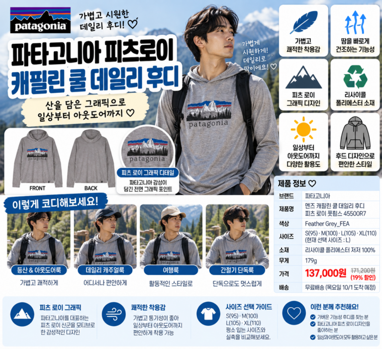 파타고니아 피츠로이 사이즈 어떻게 고를까? 실제 후기까지 살펴보고 선택해봐요