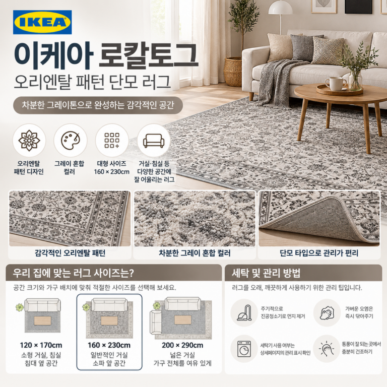 이케아 러그 추천 고민된다면 우리 집에 맞는 사이즈는? 세탁방법까지 알아봤어요