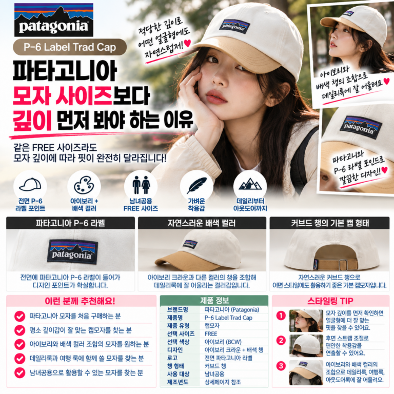 파타고니아 모자 사이즈보다 깊이 먼저 봐야 하는 이유