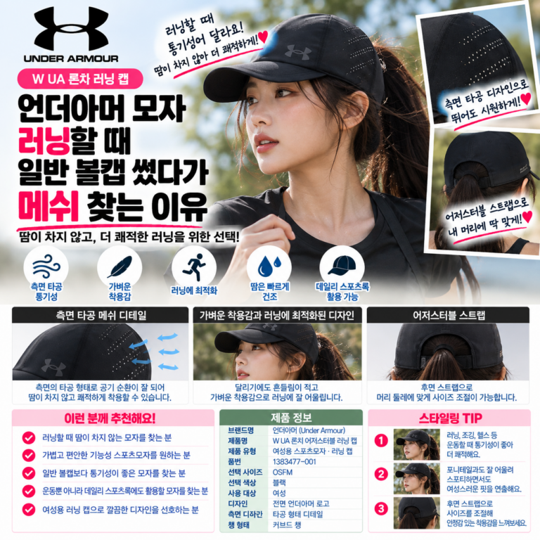 언더아머 모자 러닝할 때 일반 볼캡 썼다가 메쉬 찾는 이유