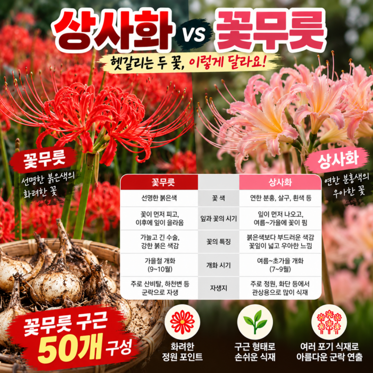 상사화 꽃무릇 차이 9월에 본 빨간 꽃 상사화인 줄 알았다면?