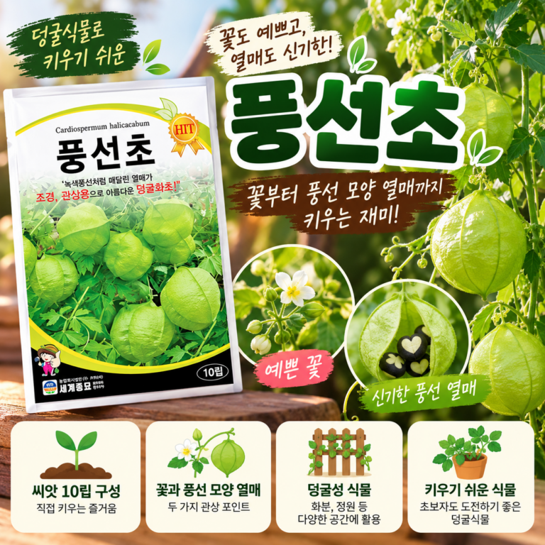 풍선초 꽃 화분 키우기 시작했는데 열매열어보니 씨앗에 하트가 있다고?
