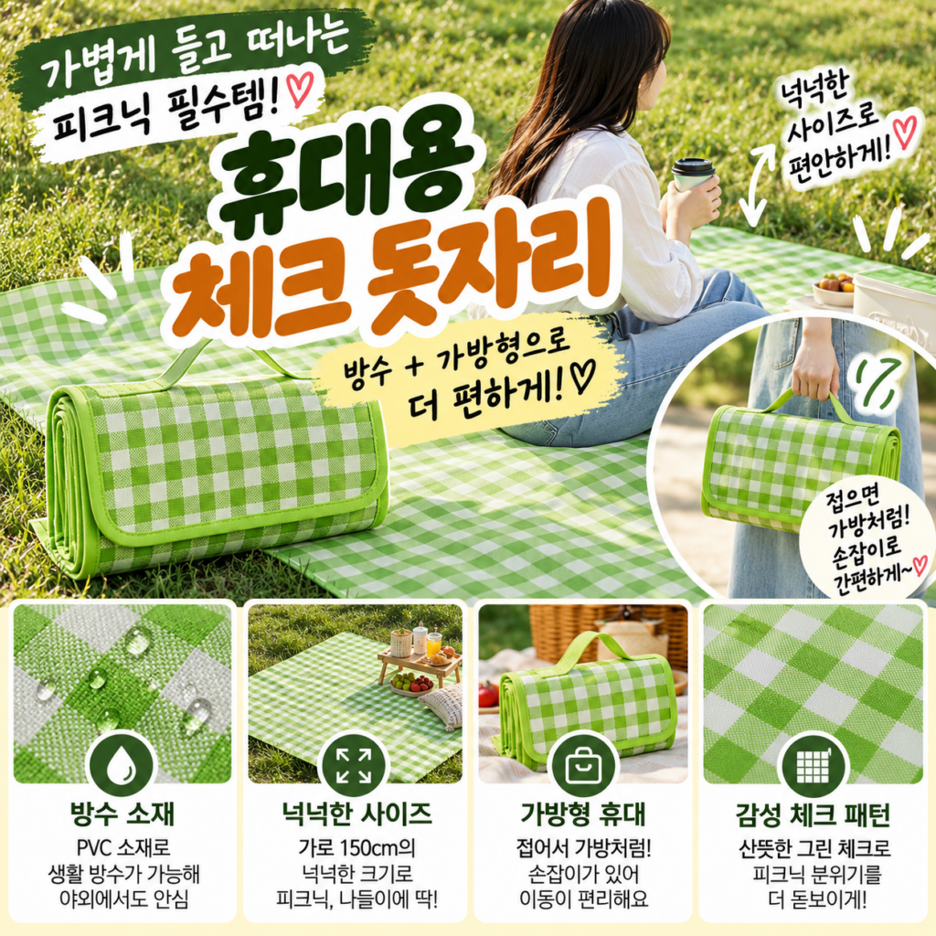다이소 돗자리 크기 대형 가방 추천 펼쳐보고 놀랐다 제품 이미지